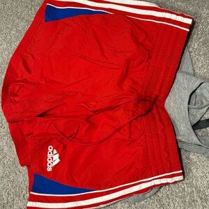 Adidas Red and Blue women’s Athletic Shorts